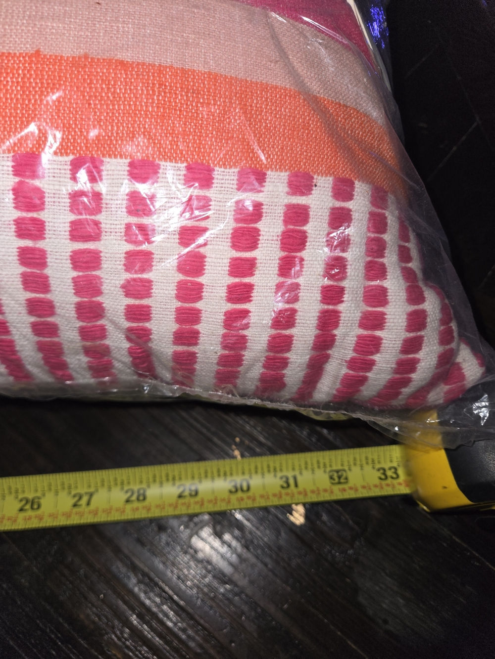 Striped Pink & Orange Decorative Lumbar Pillow - Picture 3 of 4